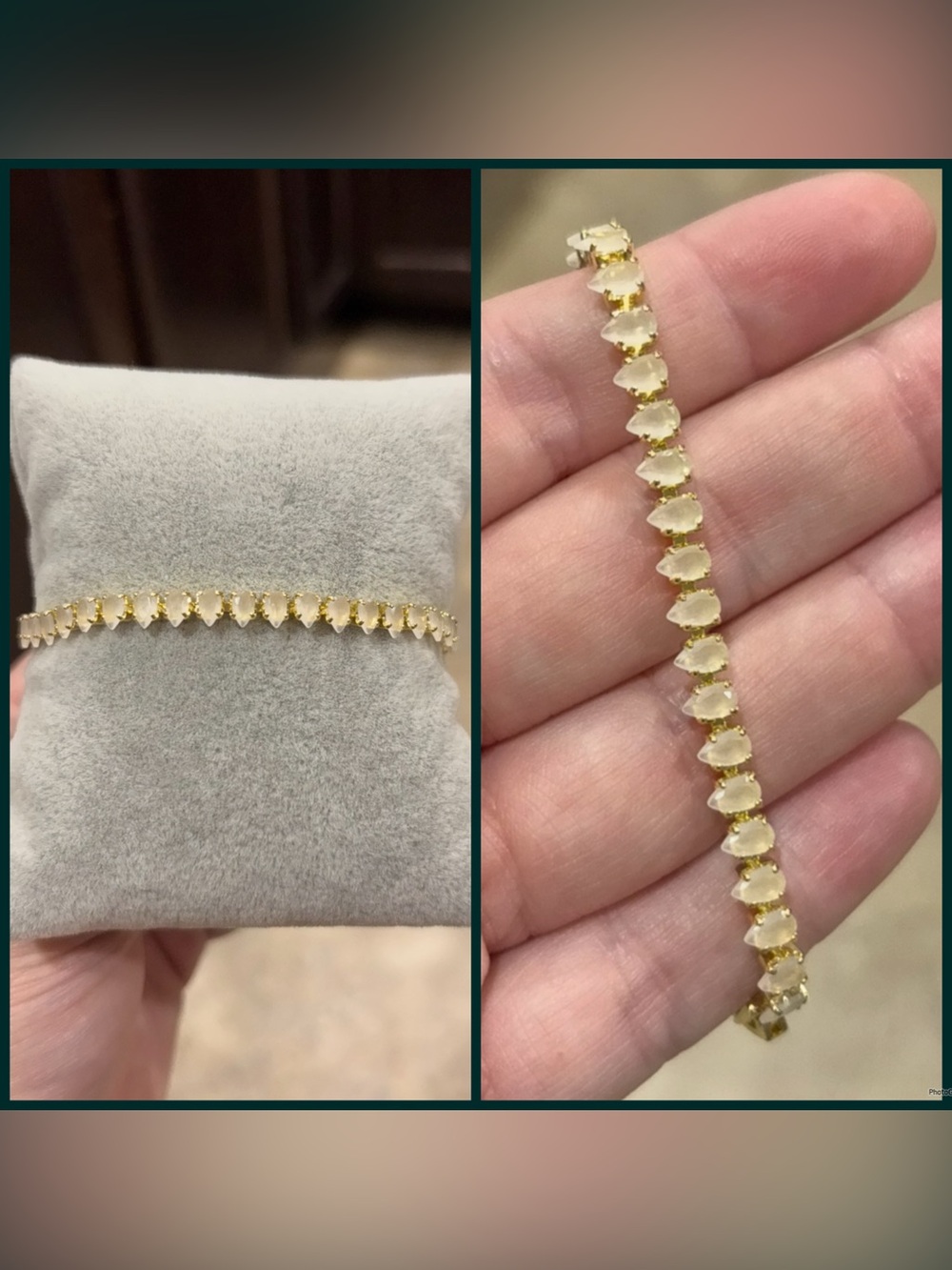 Gold-Tone Bracelet with Teardrop Stones